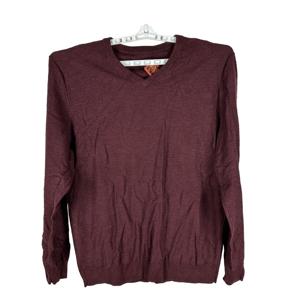 Red Ale Mens Burgundy Heather Crew Neck Sweater XL